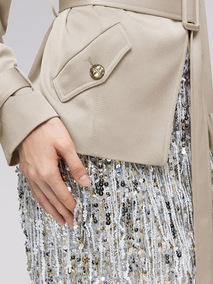 Satin Short Trench Coat