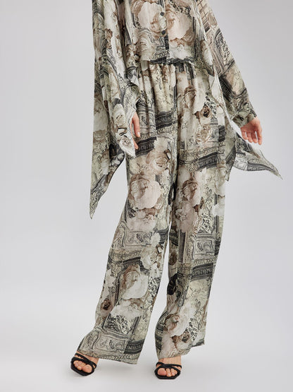 Baroque Print Cupro Resort Trousers