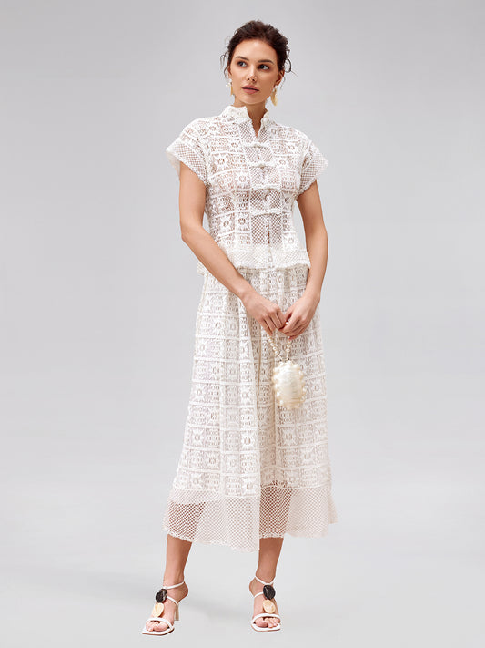 Craftsmanship Delicate Buttoned Lace Shirt