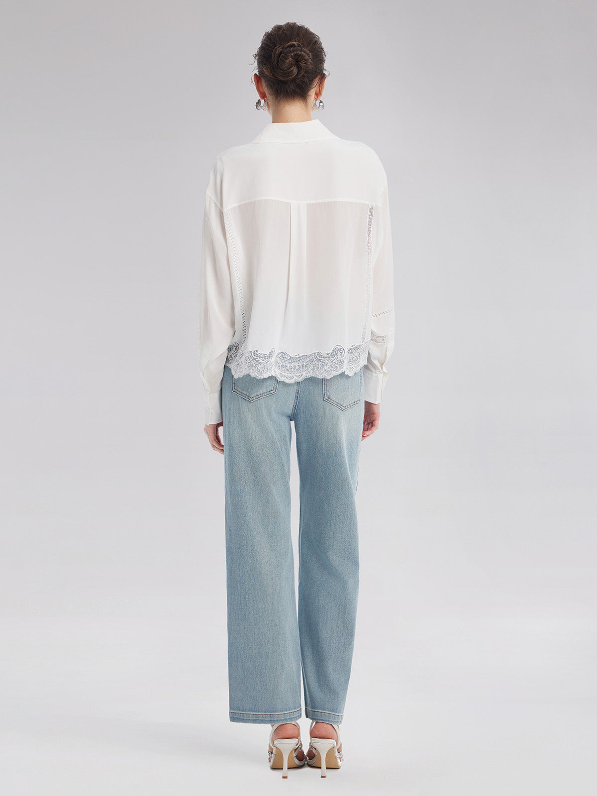 Lace Mesh Patchwork Blouse