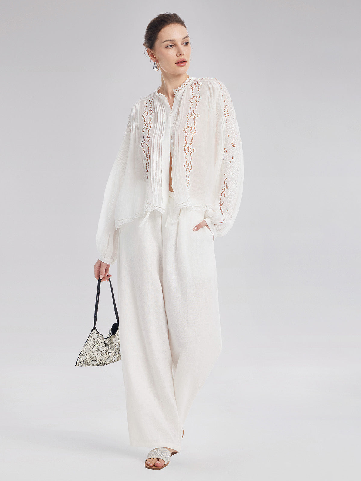 Adjustable Linen Straight Pants