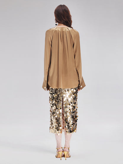Gold Sequin Rock Skirt