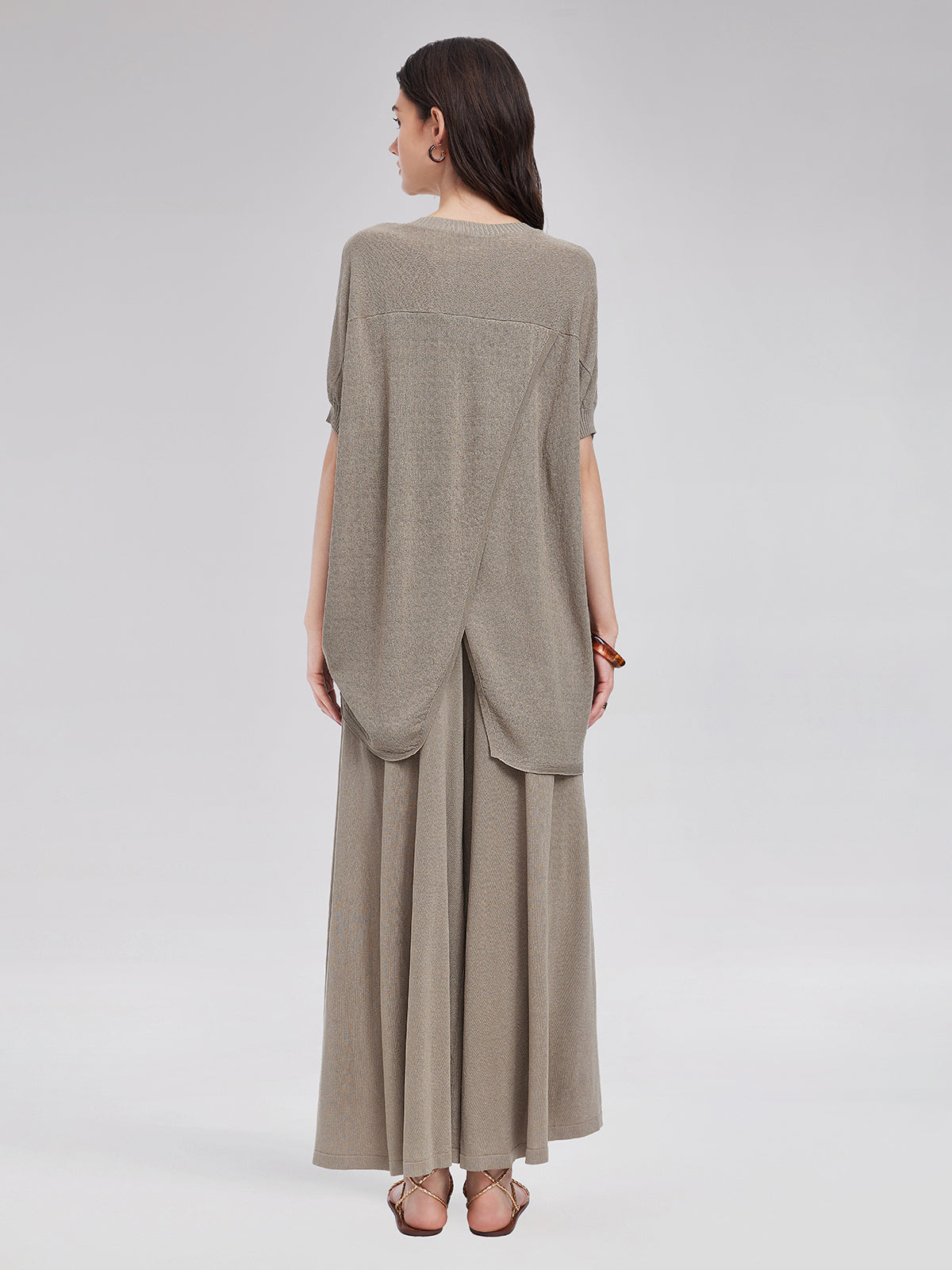 Knitted Tie-Waist Casual Pants
