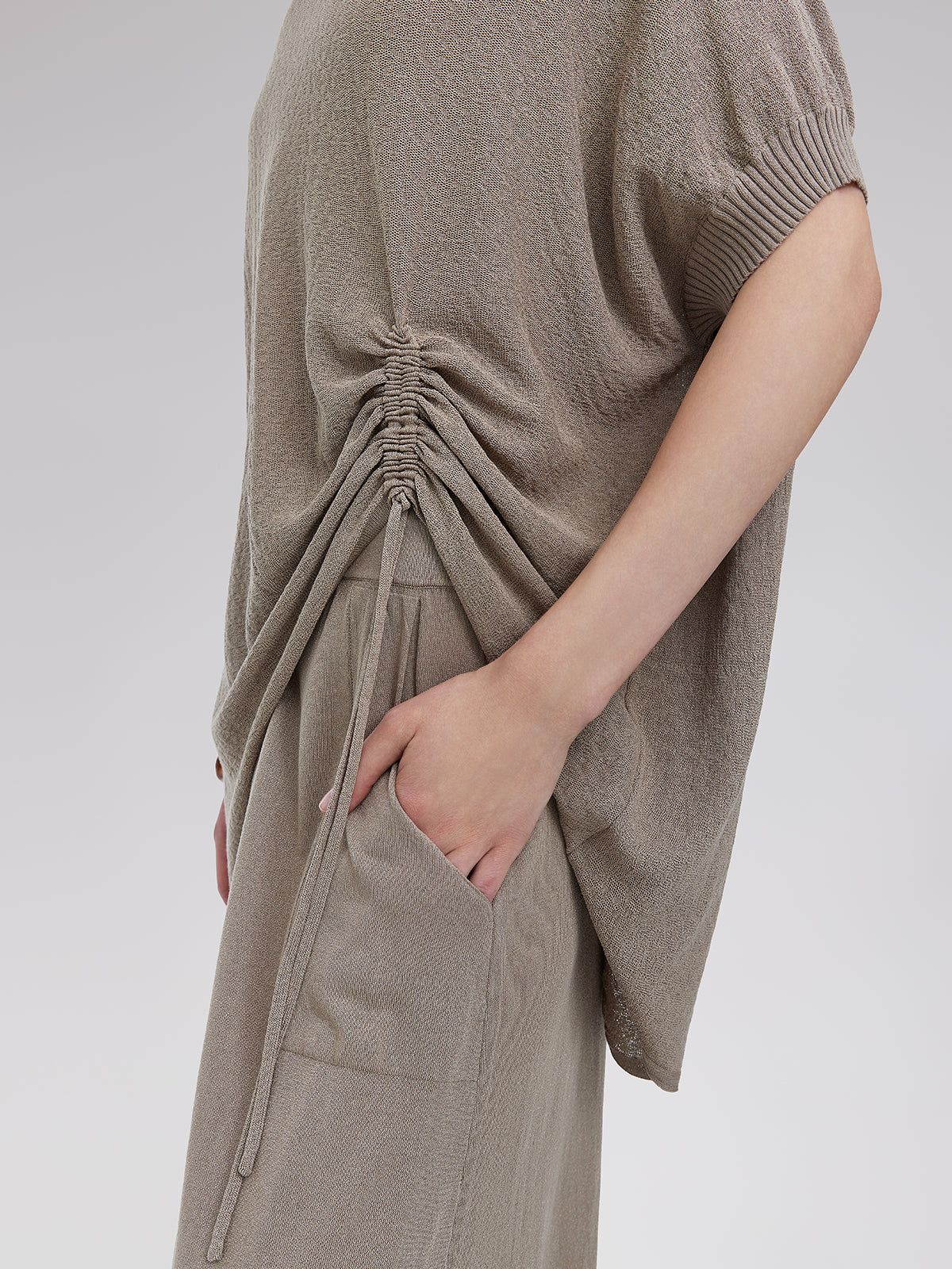 Knitted Tie-Waist Casual Pants
