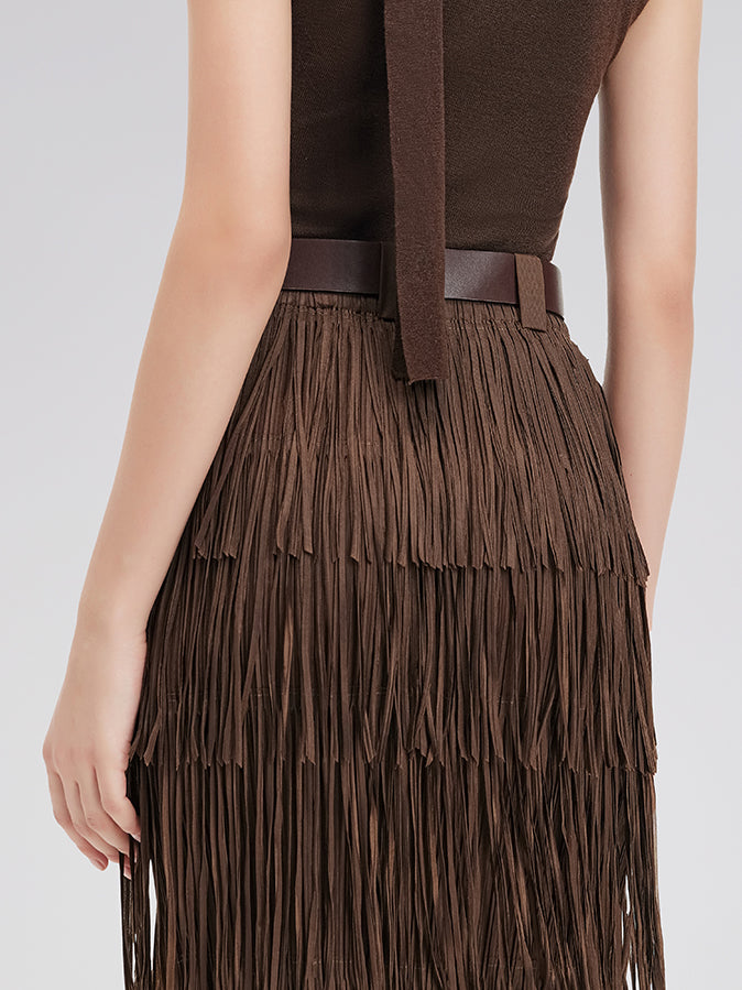 Western Knight Fringe Skirt - Star Queen