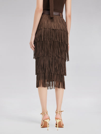 Western Knight Fringe Skirt - Star Queen
