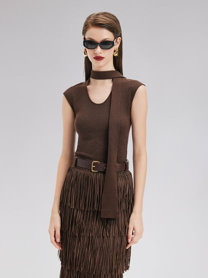 Artistic Ribbon Knit Top