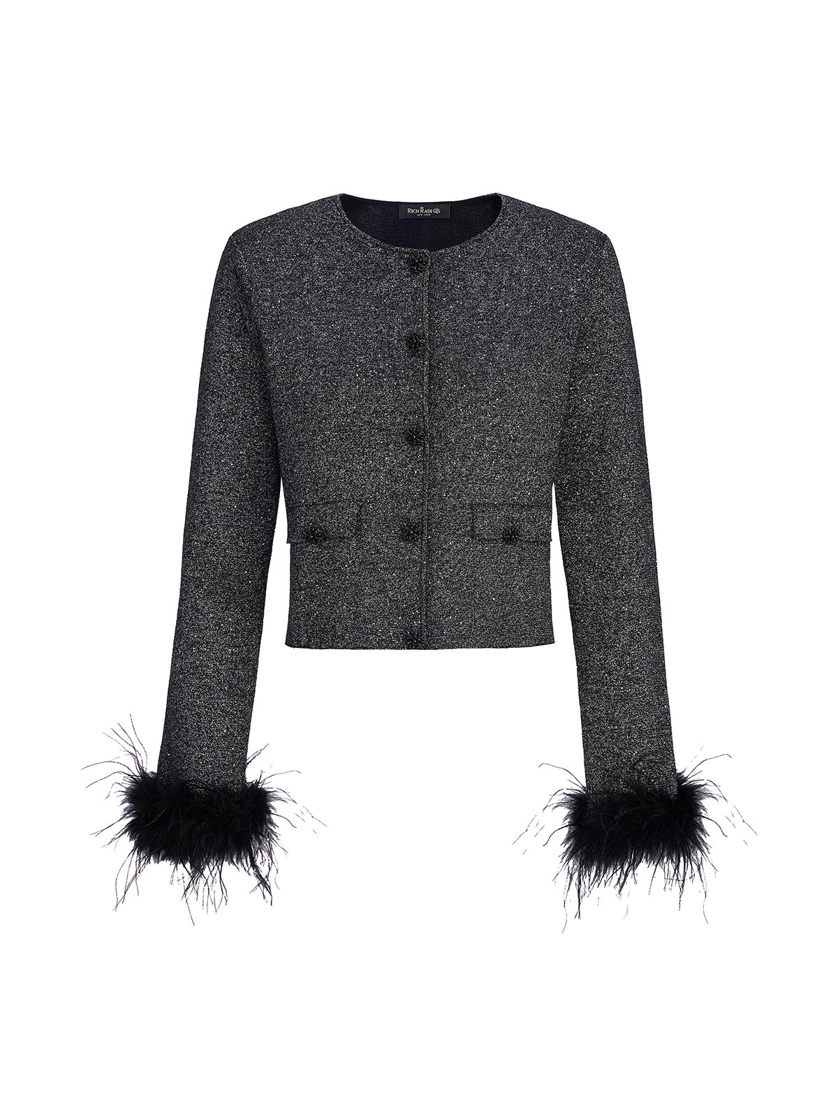 Final Sale | Luxurious Removable Feather Wool Knit Jacket