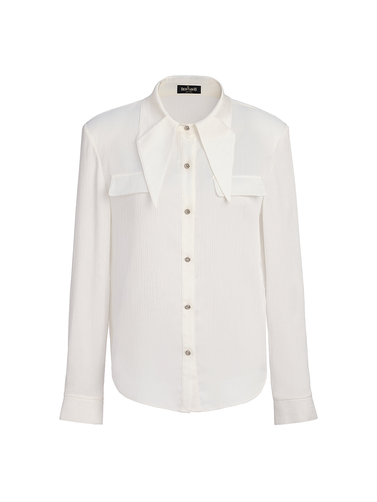 Thousand-folded Pointed Collar Shirt