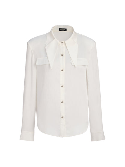 Thousand-folded Pointed Collar Shirt