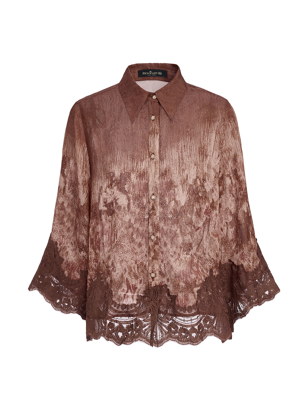 Final Sale | Ombre Lace Panel Shirt