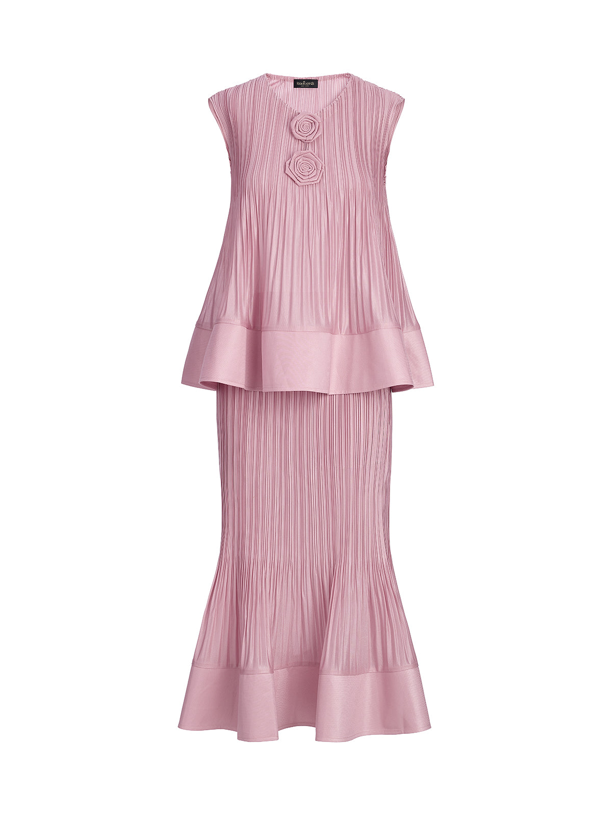 Pleated Sleeveless Embellished Set