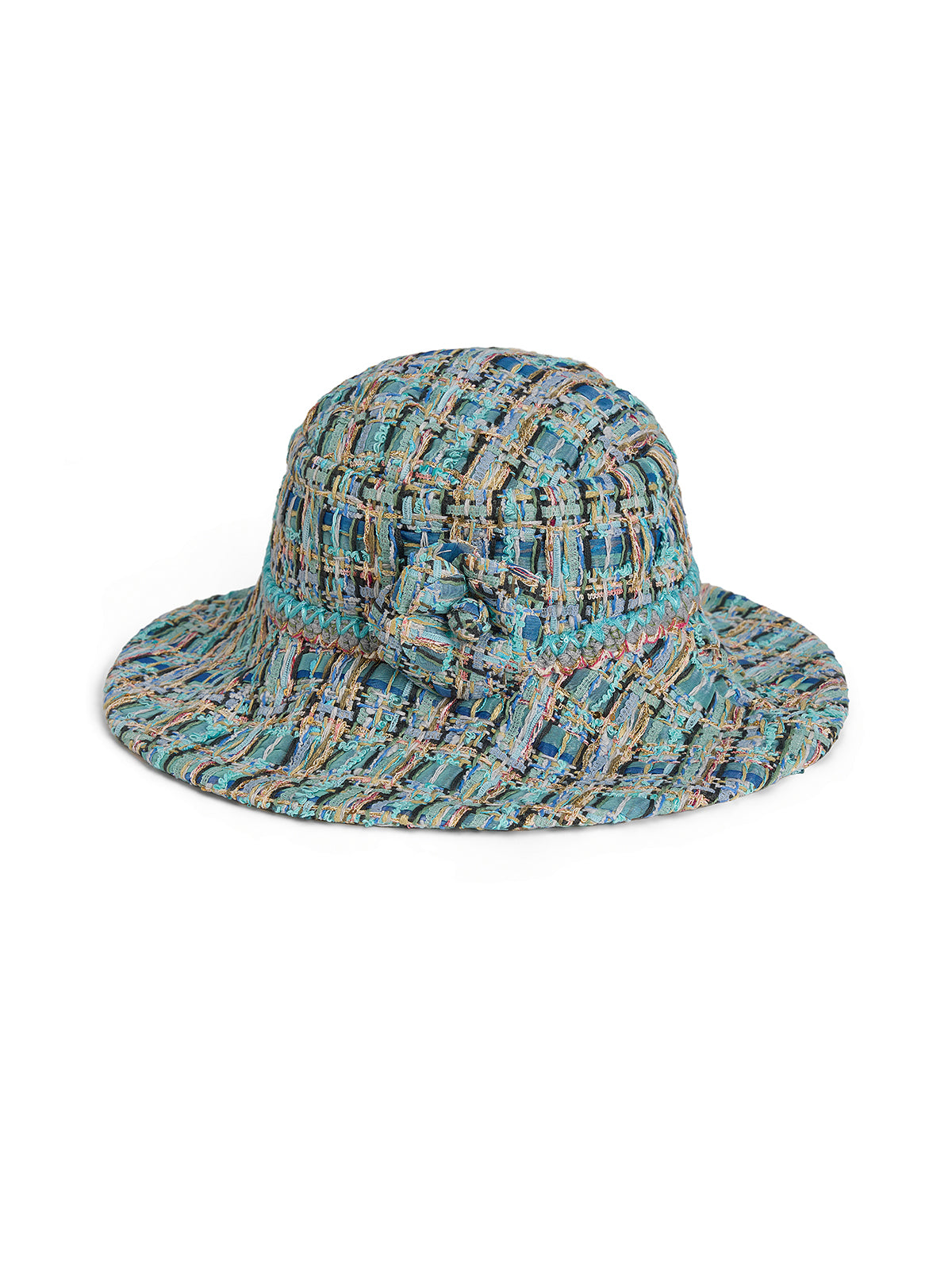 Multicolor Tweed Hand-Sewn Braid Trim Hat
