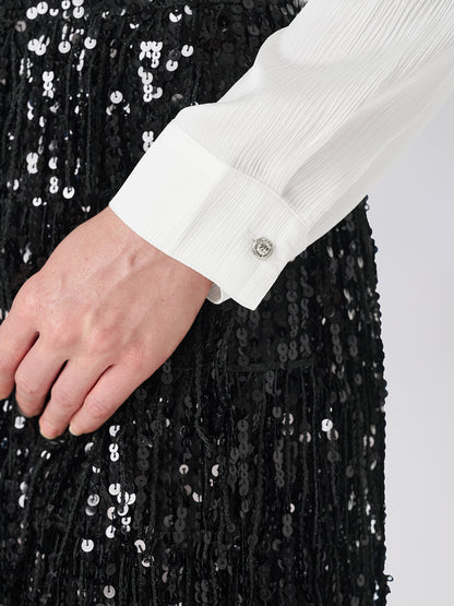 Thousand-folded Pointed Collar Shirt