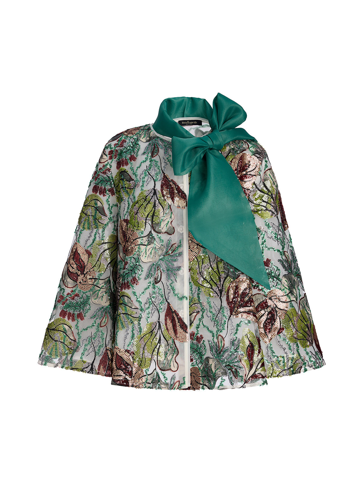 Green Sequin Floral Loose Jacket