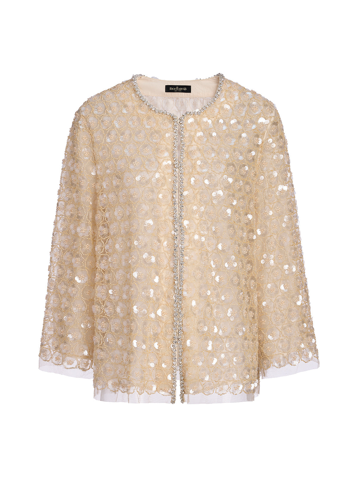 Art Floral Sequin Hand-Beaded Cardigan