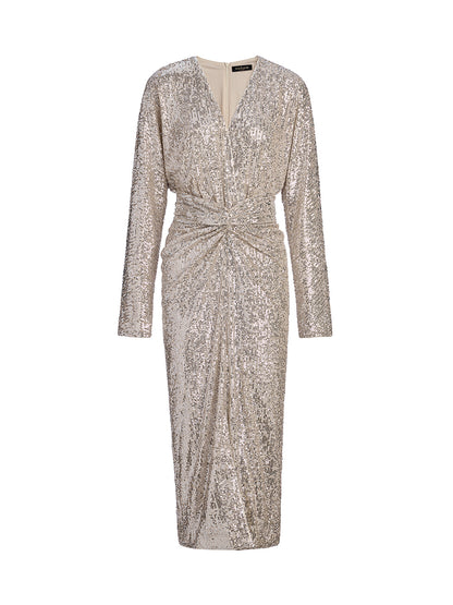 Elegant V-Neck Sequin Dress
