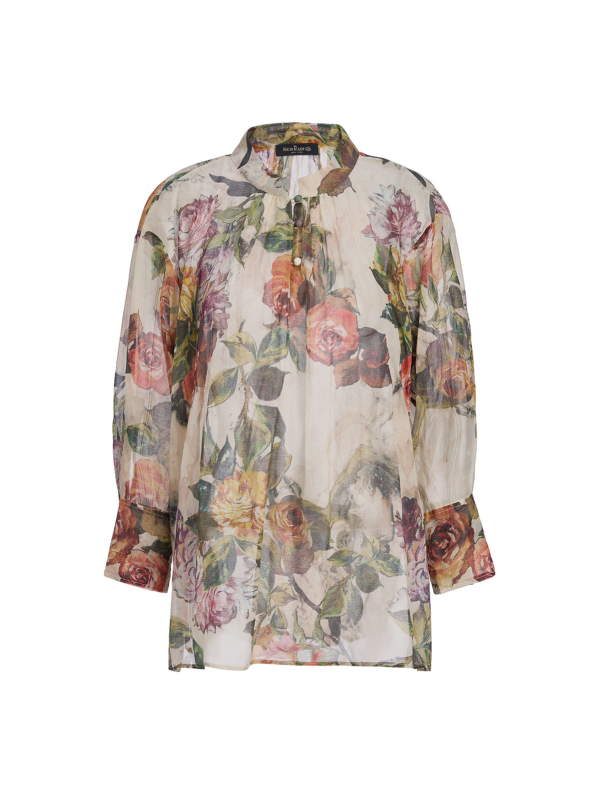 Classical Romantic Print Silk Shirt