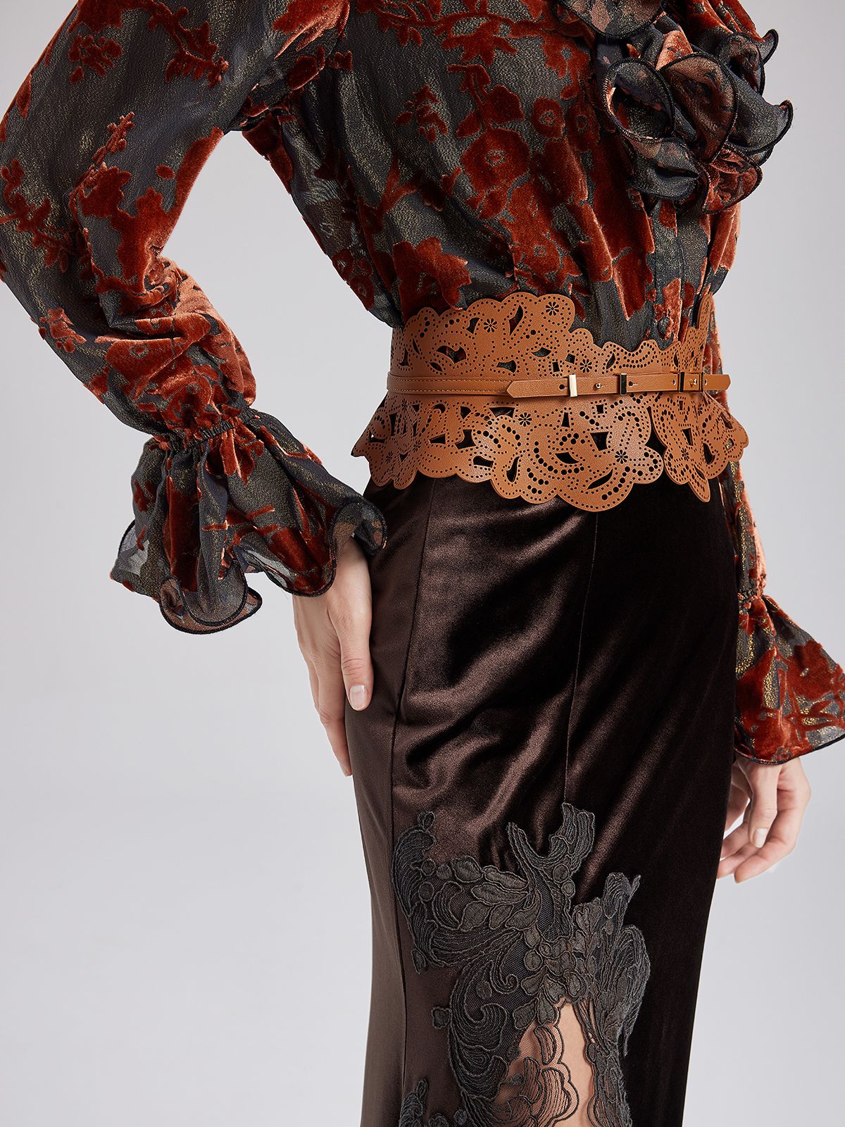 Bohemian Hollow Carved Leather Belt