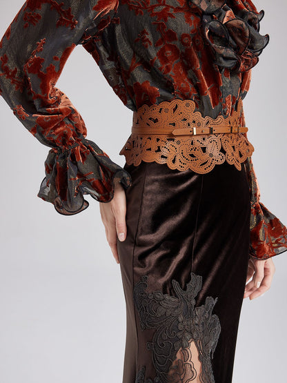 Bohemian Hollow Carved Leather Belt