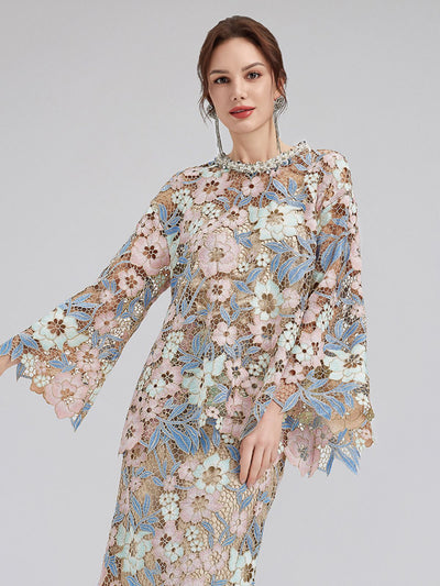 Custom Guipure Lace Floral Top