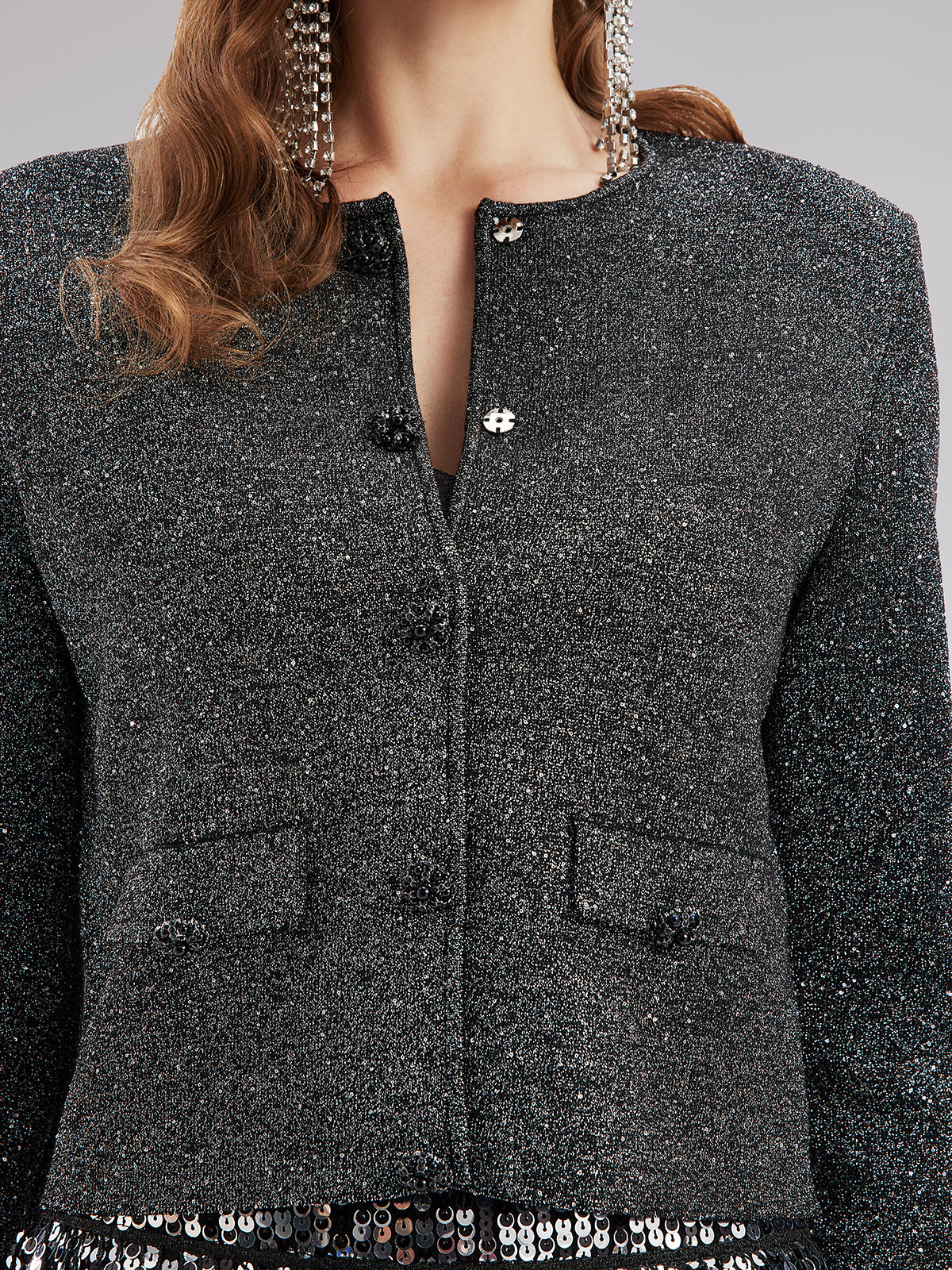 Luxurious Removable Feather Wool Knit Jacket