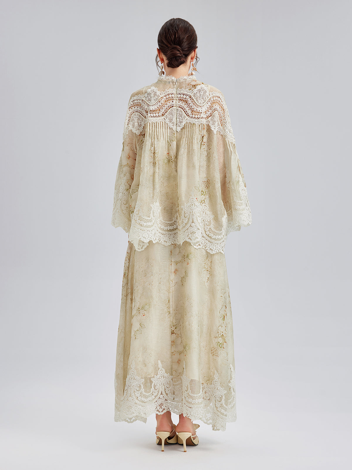 Silk-Linen Baroque Lace Blouse