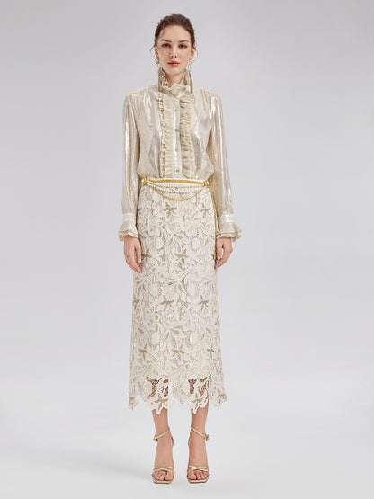 Embroidered Lace Mermaid Skirt