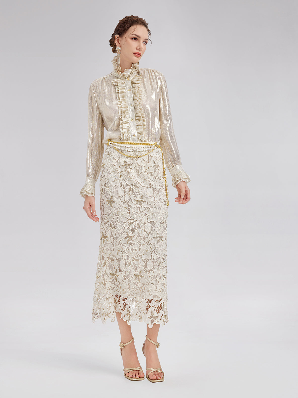 Embroidered Lace Mermaid Skirt