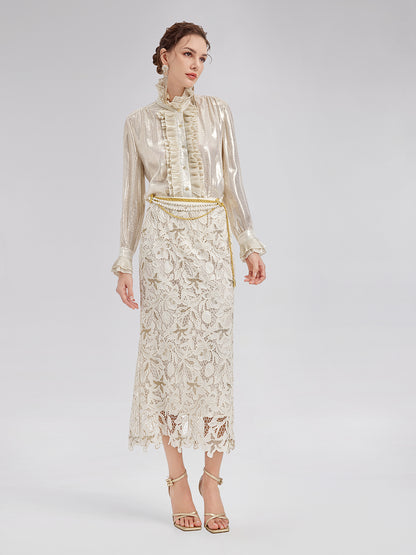 Embroidered Lace Mermaid Skirt