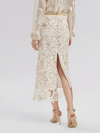 Embroidered Lace Mermaid Skirt