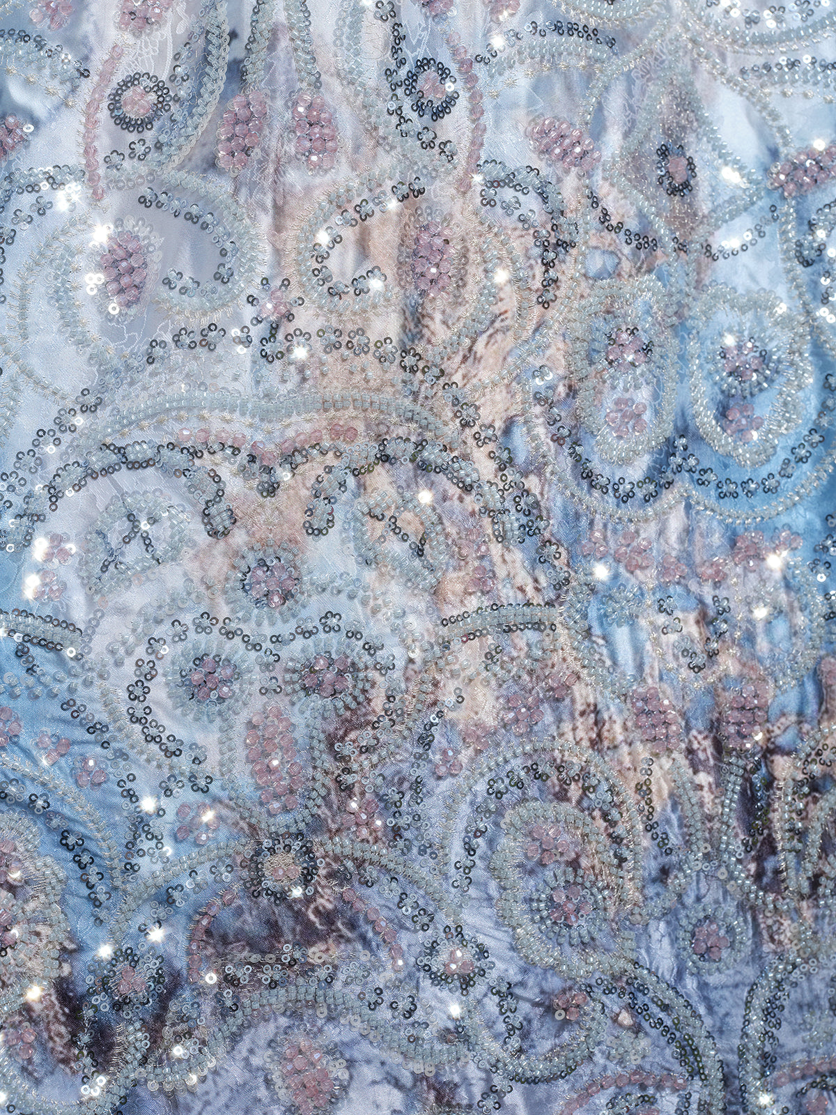 Satin Gradient Print Rhinestone Straight Dress