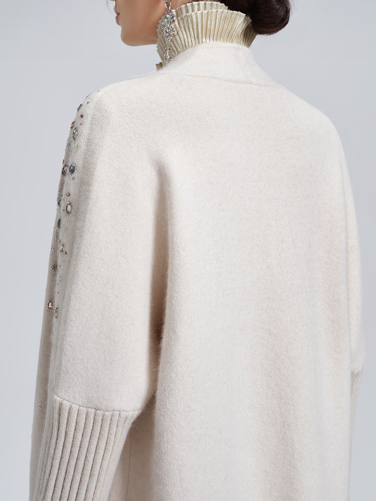 Multicolor Crystal Beaded Embellished Coat