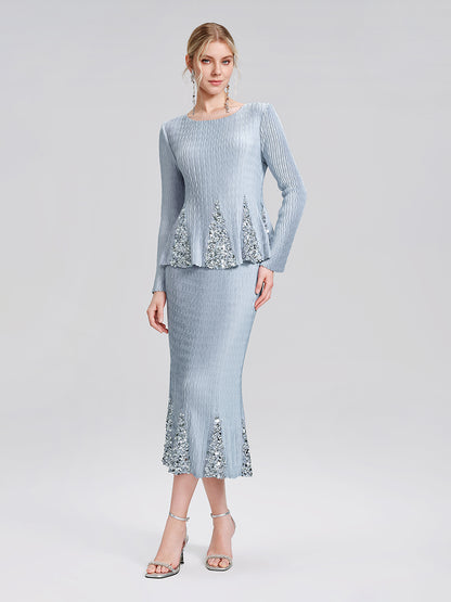 Pleated Sequin Mermaid Set
