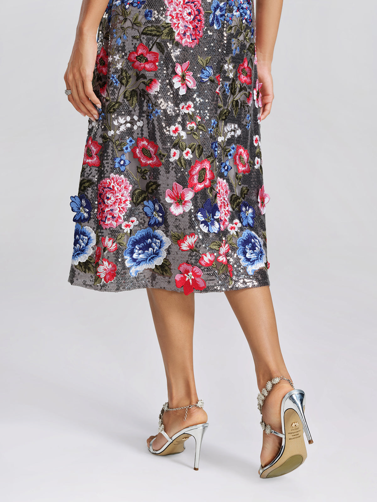 Sequin 3D Floral Embroidered Dress