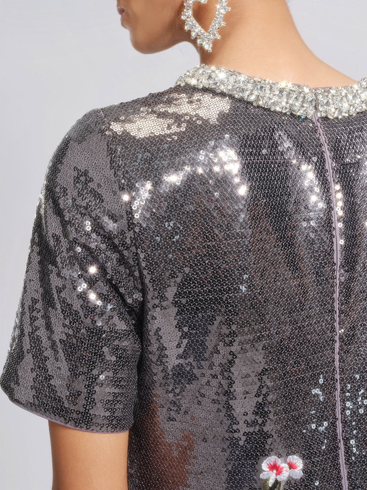 Sequin 3D Floral Embroidered Dress