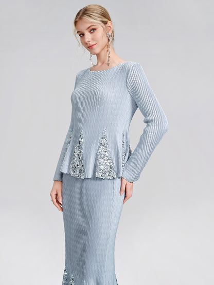 Pleated Sequin Mermaid Set