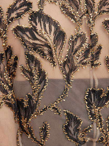 Custom Italian Floral Jacquard Dress (Belt Included)