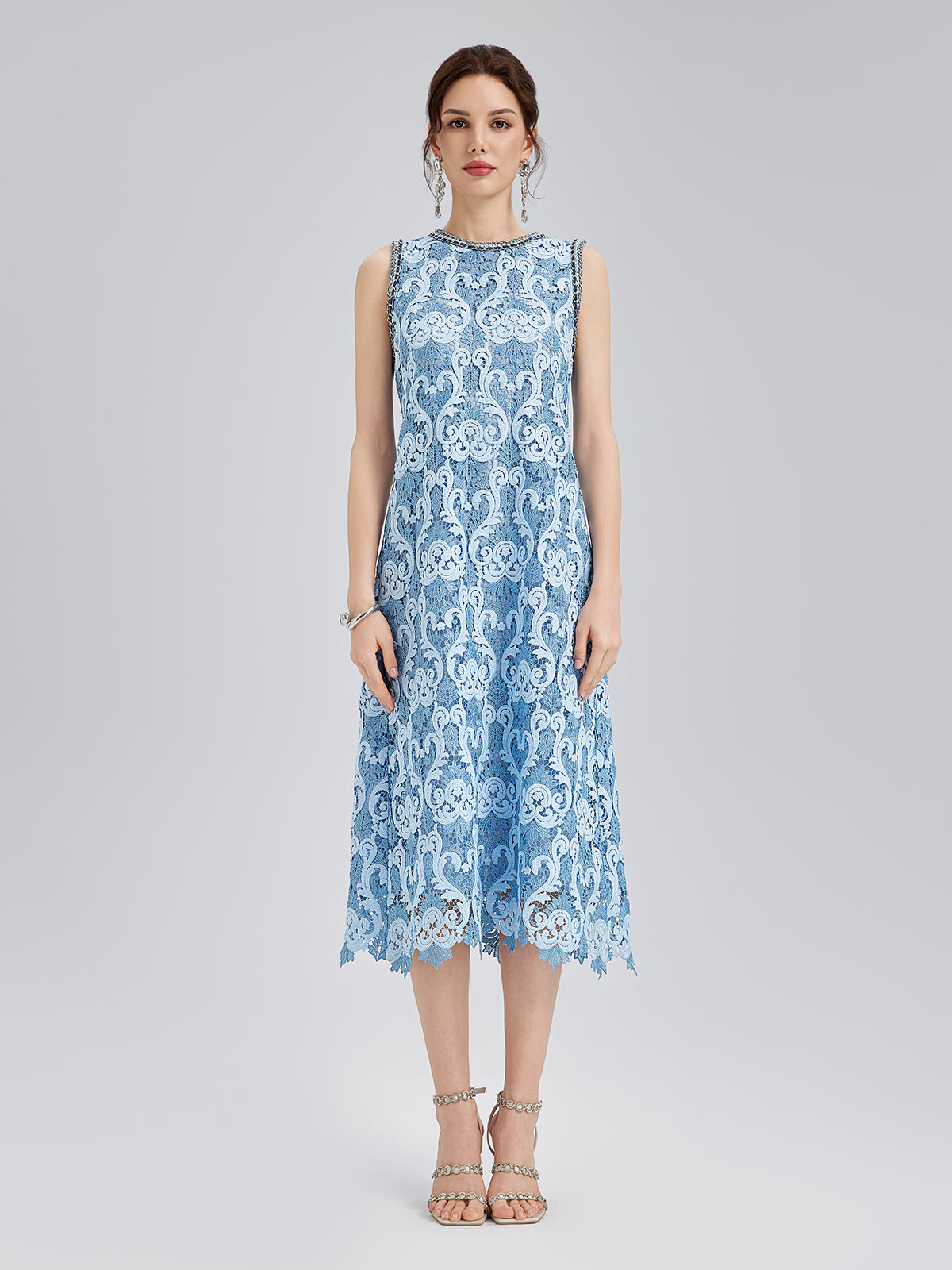 Baroque Two-Tone Lace Dress