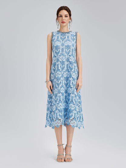 Baroque Two-Tone Lace Dress