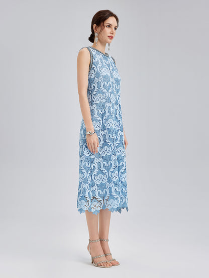 Baroque Two-Tone Lace Dress