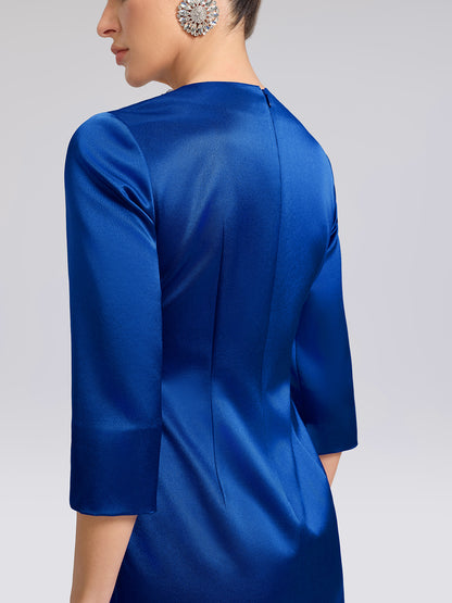 Crystal & Rhinestone Embellished Satin Dress