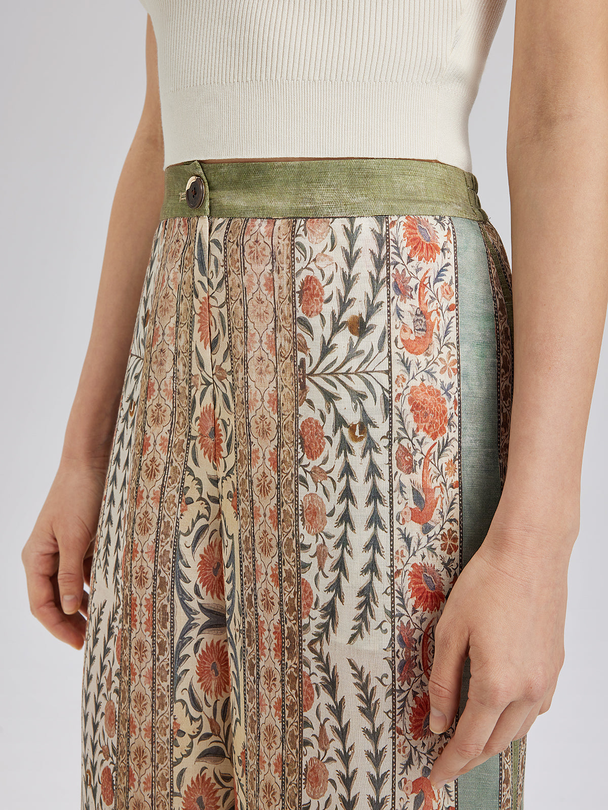 Botanical Lace Trim Resort Pants