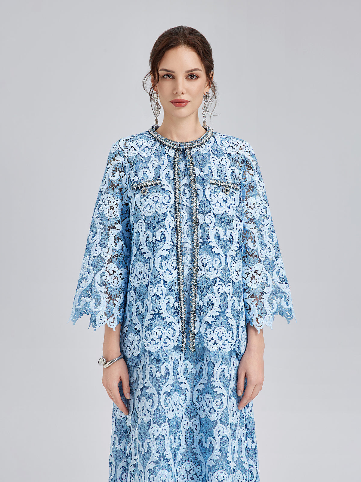 Baroque Two-Tone Lace Jacket