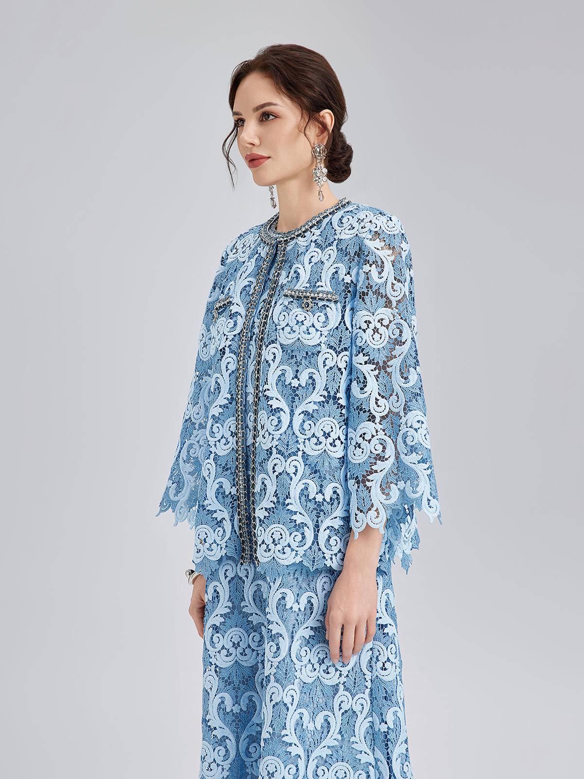 Baroque Two-Tone Lace Jacket
