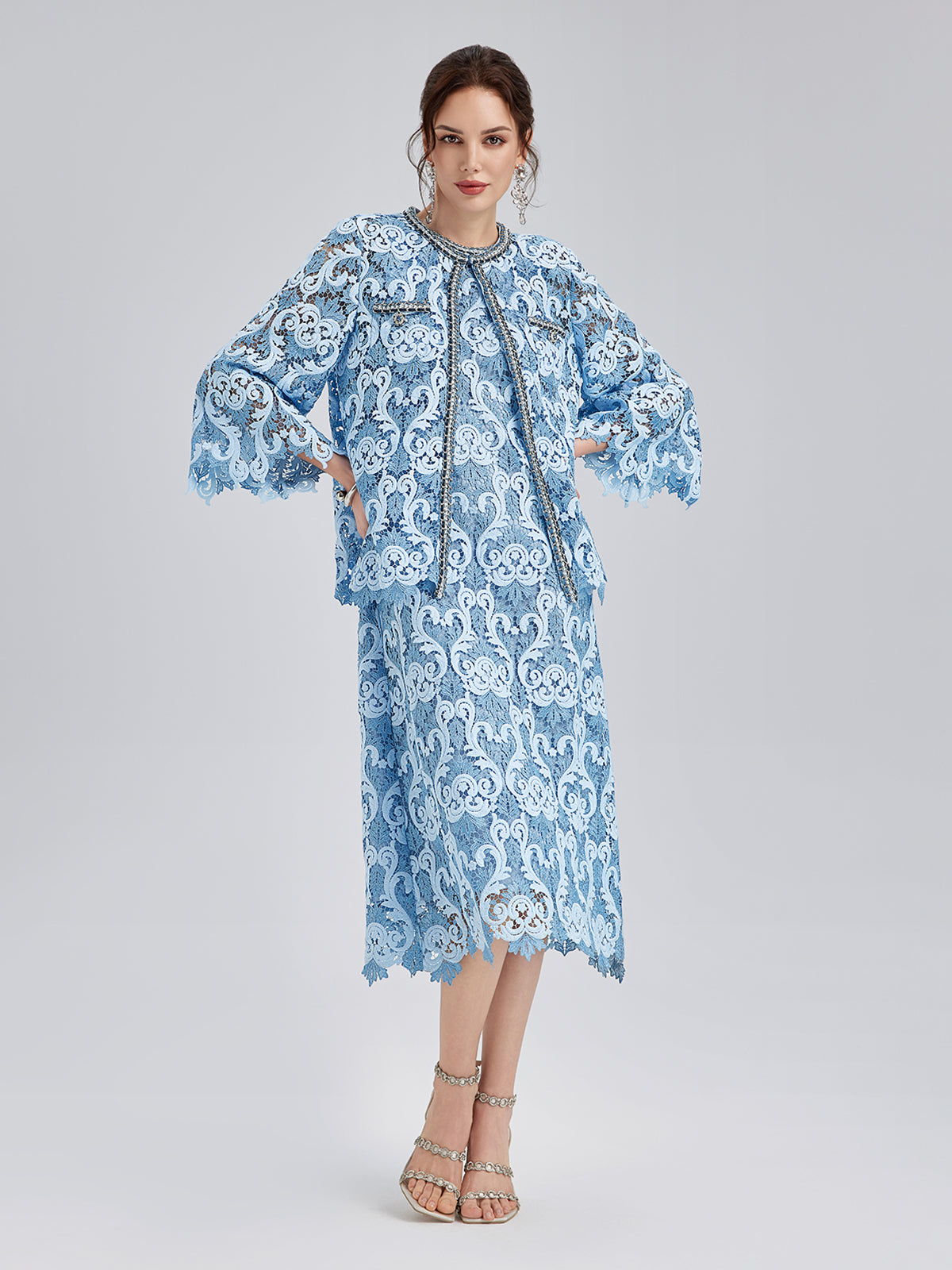 Baroque Two-Tone Lace Jacket
