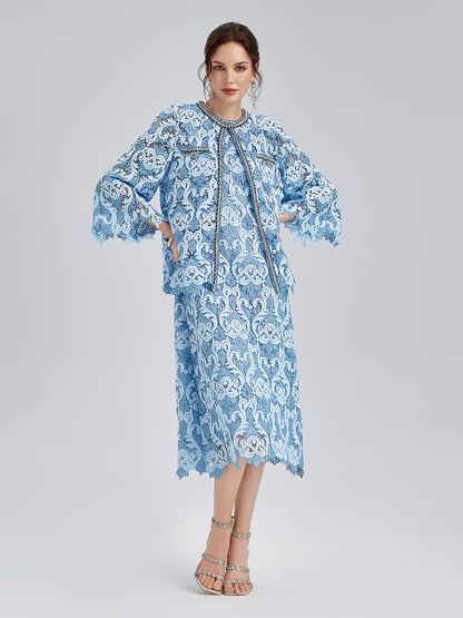 Baroque Two-Tone Lace Jacket