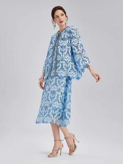 Baroque Two-Tone Lace Jacket