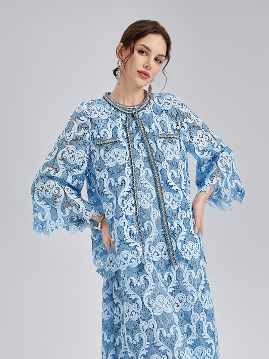 Baroque Two-Tone Lace Jacket