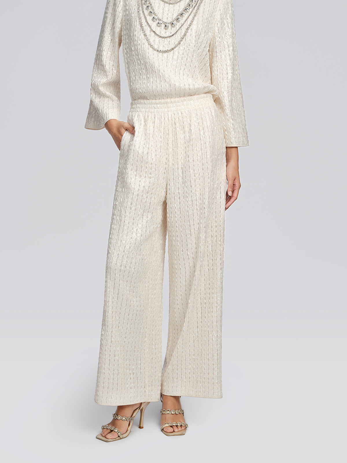 Sequin High Waist Wide Leg Pants